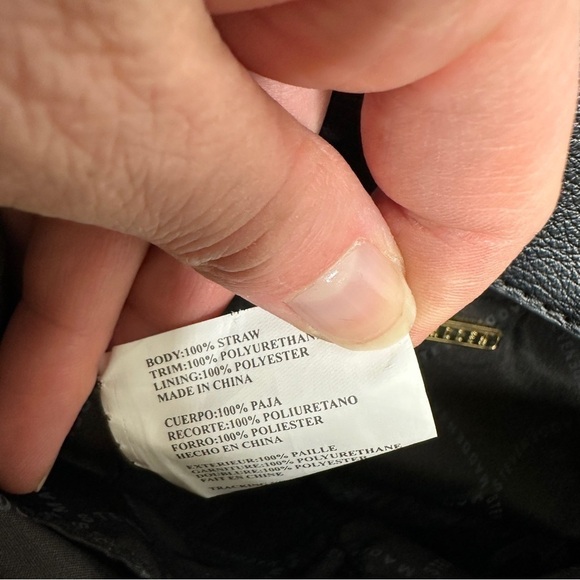 STEVE MADDEN Womens Black Bwebber Straw Satchel Crossbody purse - Picture 5 of 7